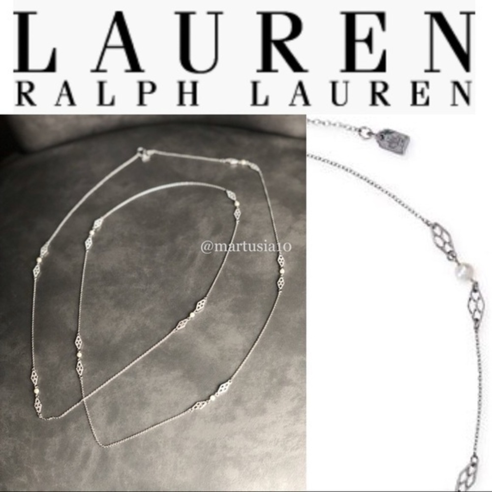 Ralph Lauren Imitation Pearl Station Necklace
